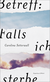 Buchcover von Betreff: Falls ich sterbe von Carolina Setterwall