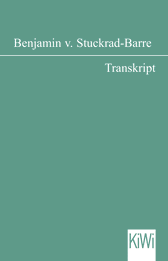 Buchcover von Transkript von Benjamin von Stuckrad-Barre