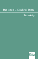 Buchcover von Transkript von Benjamin von Stuckrad-Barre