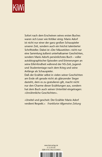 Zusatzmaterial 9783462033489 U4 von Der Mäusetöter: Unrühmliche Geschichten von Mario Adorf