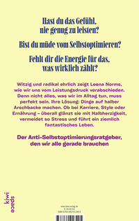 Zusatzmaterial 9783462013405 U4 von Perfection, my ass: Wie du mit wenig Aufwand ein ziemlich fantastisches Leben führst von Leena Norms