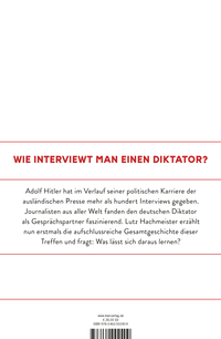 Zusatzmaterial 9783462002409 U4 von Hitlers Interviews: Der Diktator und die Journalisten von Lutz Hachmeister