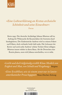 Zusatzmaterial 9783462051056 U4 von Der kretische Gast: Roman von Klaus Modick