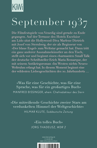 Zusatzmaterial 9783462012545 U4 von Man lebt sein Leben nur einmal: Marlene Dietrich und Erich Maria Remarque – die Geschichte einer grenzenlosen Leidenschaft von Thomas Hüetlin