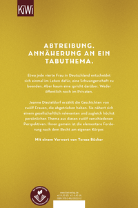 Zusatzmaterial 9783462002102 U4 von (No) Mother. Abortion: Abtreibung - Zwölf Frauen erzählen ihre Geschichte von Jeanne Diesteldorf
