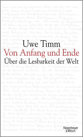 Buchcover von Von Anfang und Ende: Über die Lesbarkeit der Welt. - Die Frankfurter Poetikvorlesungen