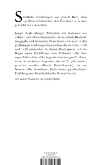 Zusatzmaterial 9783462039719 U4 von Erzählungen: Sonderausgabe von Joseph Roth