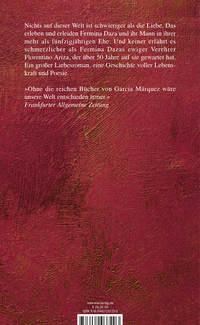Zusatzmaterial 9783462037203 U4 von Die Liebe in Zeiten der Cholera: Roman - Sonderausgabe von Gabriel García Márquez