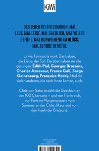 Zusatzmaterial 9783462010602 U4 von La vie en rose: Frankreich in 100 Chansons von Christoph Sator