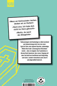 Zusatzmaterial 9783462002607 U4 von Eine tapfere Leber hat aufgehört zu arbeiten: Ungewöhnliche Todesanzeigen von Dr. Christian Sprang, Dr. Matthias Nöllke