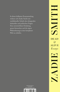 Zusatzmaterial 9783462017403 U4 von Dead & Alive: Essays von Zadie Smith