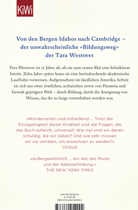 Zusatzmaterial 9783462054002 U4 von Befreit: Wie Bildung mir die Welt erschloss von Tara Westover