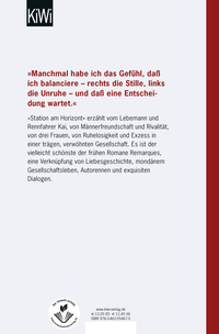 Zusatzmaterial 9783462054675 U4 von Station am Horizont: Roman von E.M. Remarque