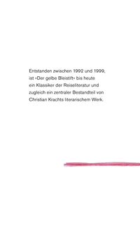 Zusatzmaterial 9783462000863 U4 von Der gelbe Bleistift von Christian Kracht