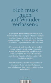 Zusatzmaterial 9783462008630 U4 von Wenn ich eine Wolke wäre: Mascha Kaléko und die Reise ihres Lebens von Volker Weidermann