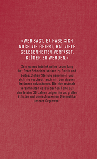 Zusatzmaterial 9783462053791 U4 von Denken mit dem eigenen Kopf: Essays von Peter Schneider