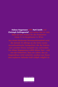 Zusatzmaterial 9783462053951 U4 von Helene Hegemann über Patti Smith, Christoph Schlingensief, Anarchie und Tradition von Helene Hegemann