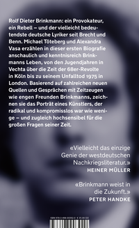 Zusatzmaterial 9783498003920 U4 von Ich gehe in ein anderes Blau: Rolf Dieter Brinkmann − eine Biografie von Michael Töteberg, Alexandra Vasa