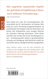Zusatzmaterial 9783499269974 U4 von Alan Turing von Rolf Hochhuth