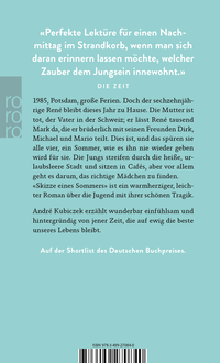 Zusatzmaterial 9783499270840 U4 von Skizze eines Sommers von André Kubiczek