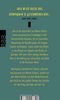 Zusatzmaterial 9783499003790 U4 von Wem die Stunde schlägt von Ernest Hemingway