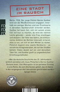Zusatzmaterial 9783499276835 U4 von Metropolis: Historischer Kriminalroman von Philip Kerr