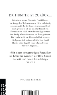 Zusatzmaterial 9783499248597 U4 von Leichenblässe von Simon Beckett