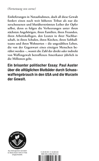 Zusatzmaterial 9783498003234 U4 von Bloodbath Nation: Mit Fotos von Spencer Ostrander von Paul Auster, Spencer Ostrander