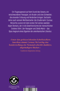Zusatzmaterial 9783498003371 U4 von Der Passagier: Roman von Cormac McCarthy