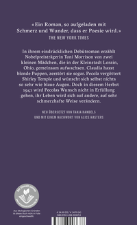 Zusatzmaterial 9783498003678 U4 von Sehr blaue Augen von Toni Morrison