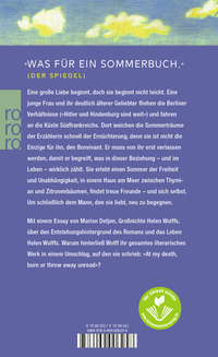 Zusatzmaterial 9783499006258 U4 von Hintergrund für Liebe von Helen Wolff