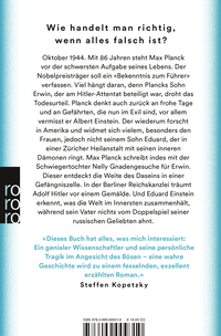Zusatzmaterial 9783499009310 U4 von Planck oder Als das Licht seine Leichtigkeit verlor von Steffen Schroeder