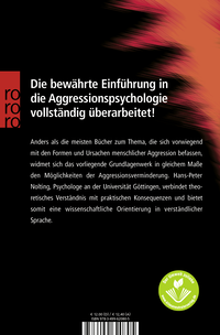 Zusatzmaterial 9783499620805 U4 von Lernfall Aggression 1: Wie sie entsteht - wie sie zu vermindern ist - Eine Einführung von Hans-Peter Nolting