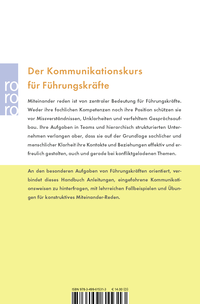 Zusatzmaterial 9783499615313 U4 von Kommunikationspsychologie für Führungskräfte von Friedemann Schulz von Thun, Johannes Ruppel, Roswitha Stratmann