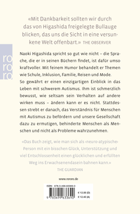 Zusatzmaterial 9783499633690 U4 von Sieben Mal hinfallen, acht Mal aufstehen: Ein junger Mann erzählt aus der Stille des Autismus von Naoki Higashida