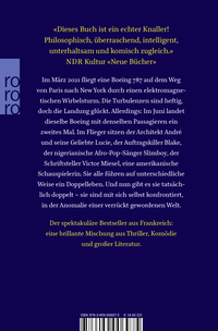 Zusatzmaterial 9783499006975 U4 von Die Anomalie von Hervé Le Tellier