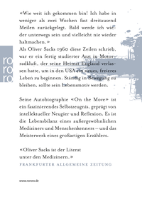 Zusatzmaterial 9783499628931 U4 von On the Move: Mein Leben von Oliver Sacks