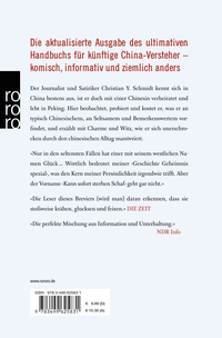 Zusatzmaterial 9783499625831 U4 von Bliefe von dlüben: Der China-Crashkurs von Christian Y. Schmidt