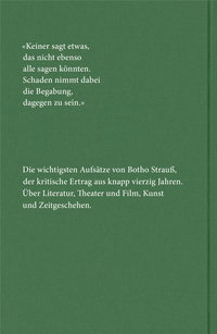 Zusatzmaterial 9783498065546 U4 von Die Expedition zu den Wächtern u. Sprengmeistern: Kritische Prosa von Botho Strauß