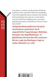 Zusatzmaterial 9783499615788 U4 von Die Logik des Misslingens: Strategisches Denken in komplexen Situationen von Dietrich Dörner