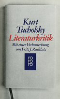 Buchcover von Literaturkritik von Kurt Tucholsky