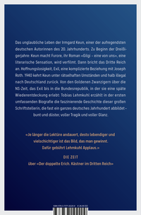 Zusatzmaterial 9783737102209 U4 von Keine von uns: Das Leben der Irmgard Keun von Tobias Lehmkuhl