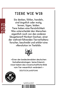 Zusatzmaterial 9783499629440 U4 von Der Mensch im Tier: Warum Tiere uns im Denken, Fühlen und Verhalten oft so ähnlich sind von Norbert Sachser