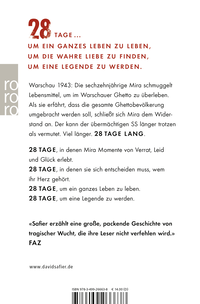 Zusatzmaterial 9783499266638 U4 von 28 Tage lang von David Safier