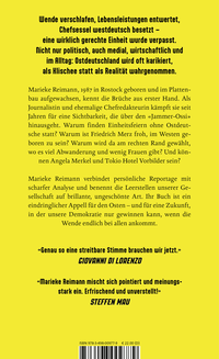 Zusatzmaterial 9783498009779 U4 von Zweite Wende: Warum Ostdeutschland uns alle angeht von Marieke Reimann