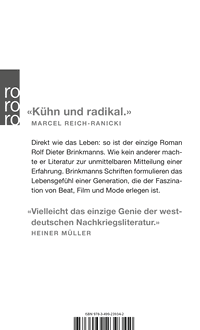 Zusatzmaterial 9783499239342 U4 von Keiner weiß mehr von Rolf Dieter Brinkmann