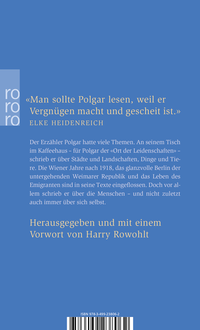 Zusatzmaterial 9783499238062 U4 von Das große Lesebuch von Alfred Polgar