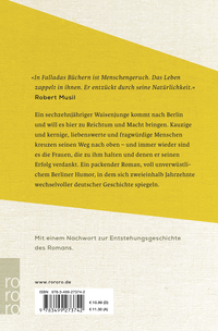 Zusatzmaterial 9783499273742 U4 von Ein Mann will nach oben von Hans Fallada