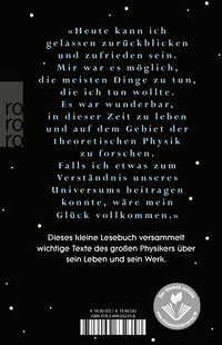 Zusatzmaterial 9783499632358 U4 von «Eine wunderbare Zeit zu leben» von Stephen Hawking