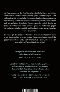 Zusatzmaterial 9783737101257 U4 von Die Entscheidung: Deutschland 1929 bis 1934 von Jens Bisky